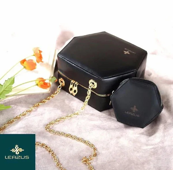 Leather bag for women - Hexa black