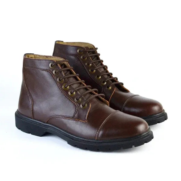 Leather Derby Halfboot - 9001 Brown