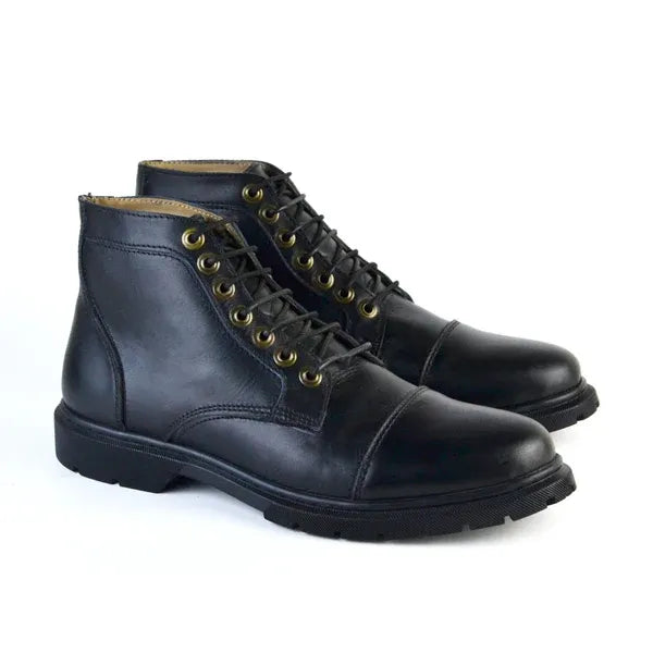 Leather Derby Halfboot - 9001 Black