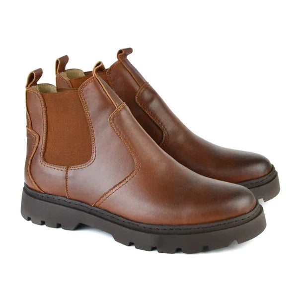 Leather Chunky Boot - 4001 HAVAN