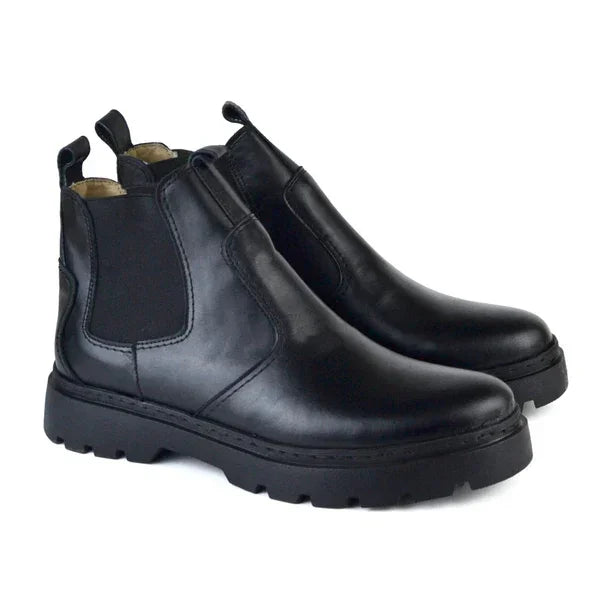 Leather Chunky Boot - 4001 Black
