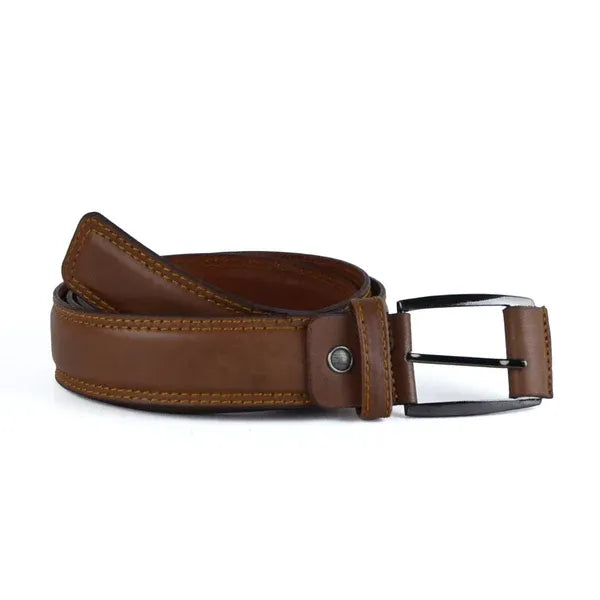 Leather Semi formal belt - 2B-112 BROWN