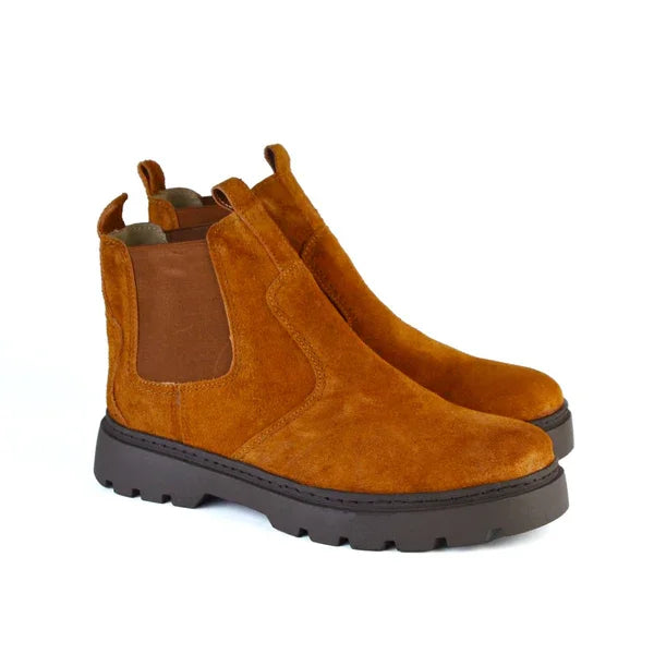 Leather Chunky Boot - S-4001 HAVAN