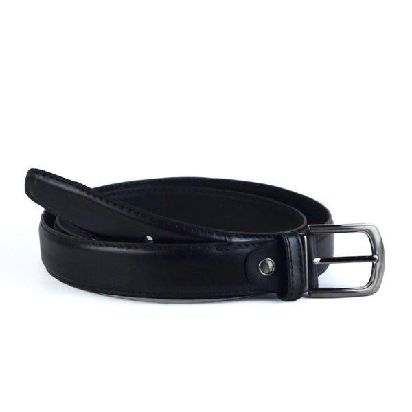 Leather classic belt - B-121 BLACK