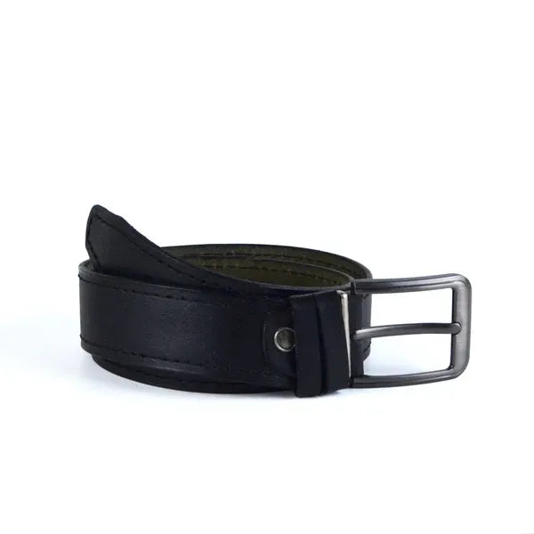 Leather Casual belt - 1k-BLACK