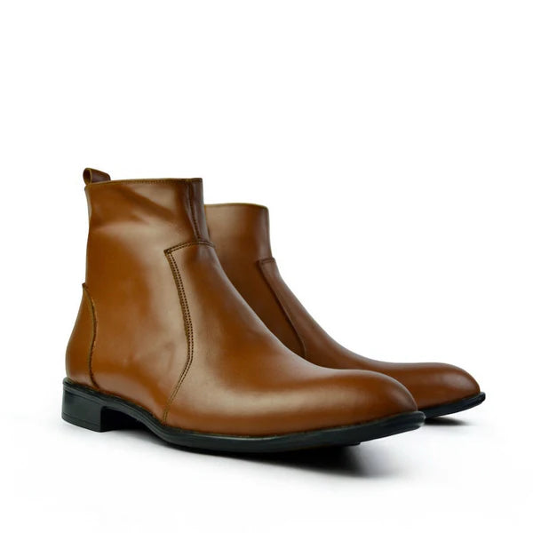 Leather Zipper Boot - Zipup Havan