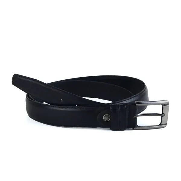 Leather classic belt - B-121 BLACK