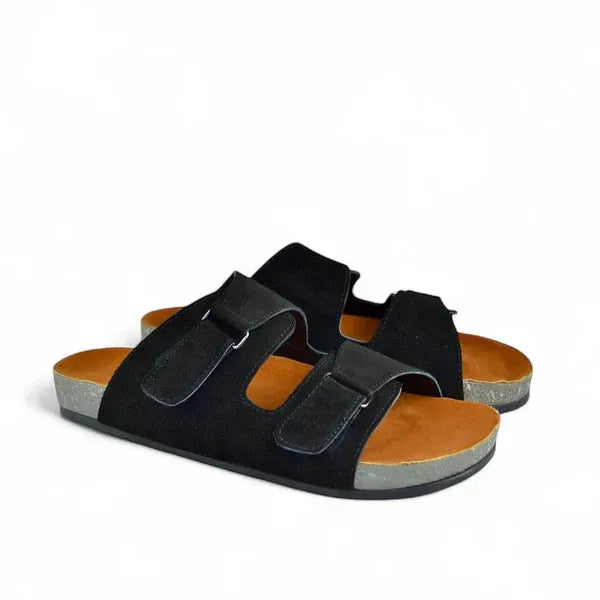 Leather SnapLock Sandal - Black