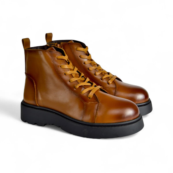 Alpha - Combat Boot in Havana Leather