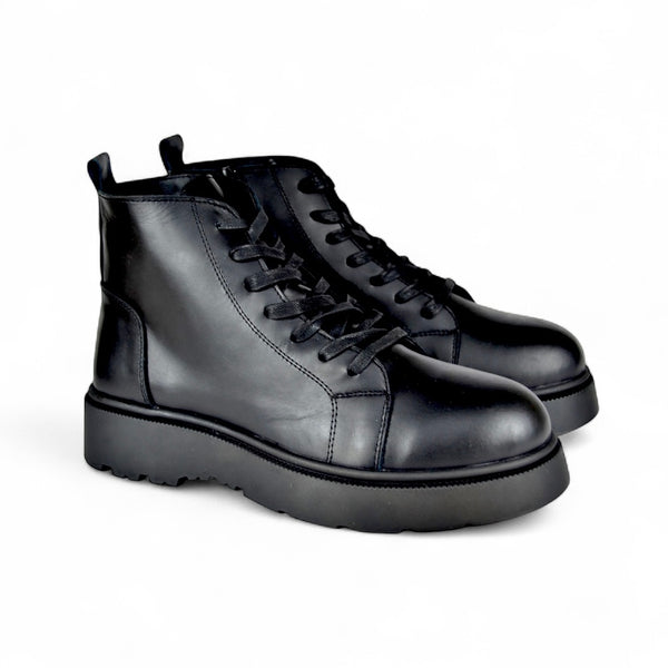Alpha - Combat Boot in Black Leather
