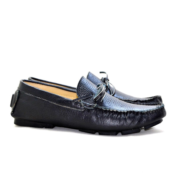 LEATHER MOCCASIN SHOES - M600 BLACK