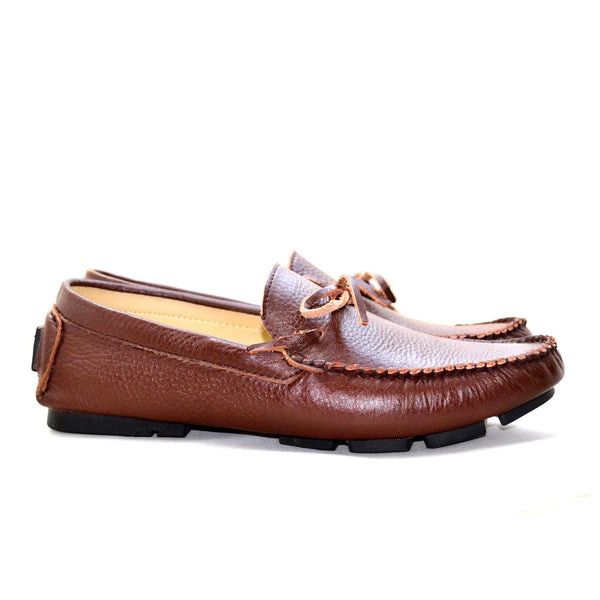 LEATHER MOCCASIN SHOES - M600 BROWN