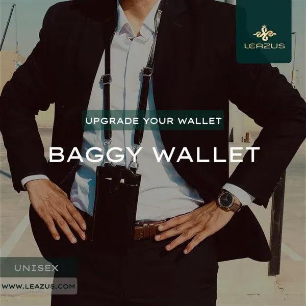 Black - LEATHER BAGGY WALLET