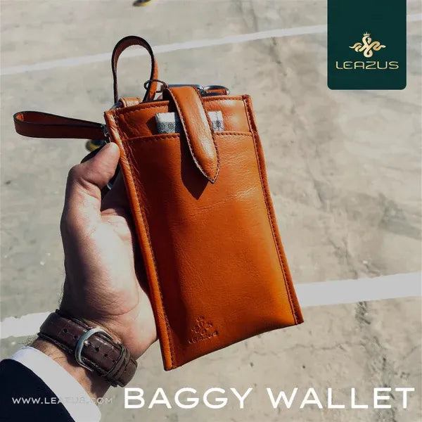 Orange - LEATHER BAGGY WALLET