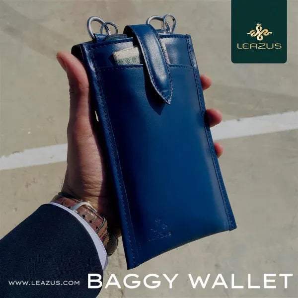 Blue - LEATHER BAGGY WALLET
