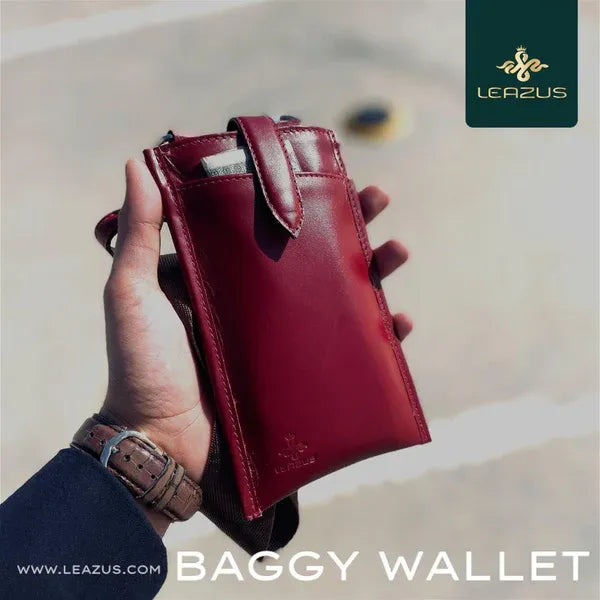 Burgundy - LEATHER BAGGY WALLET