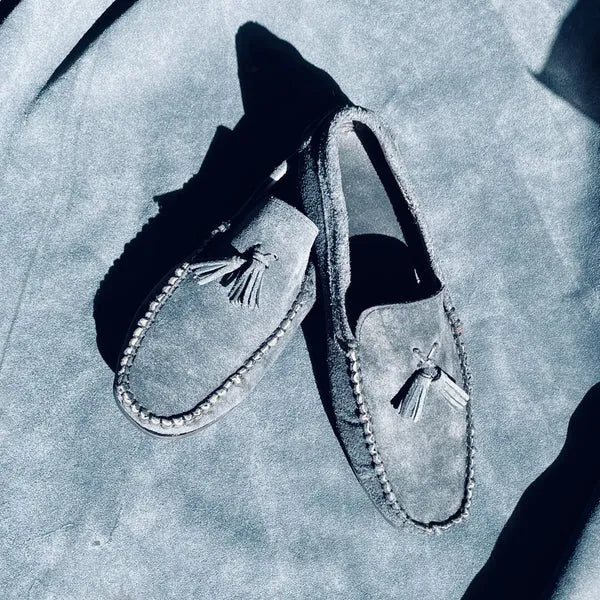 أحذية موكاسين جلدية - M-501 رمادي