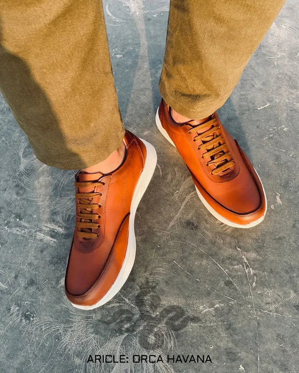 حذاء رياضي جلد أوركا - هافانا
