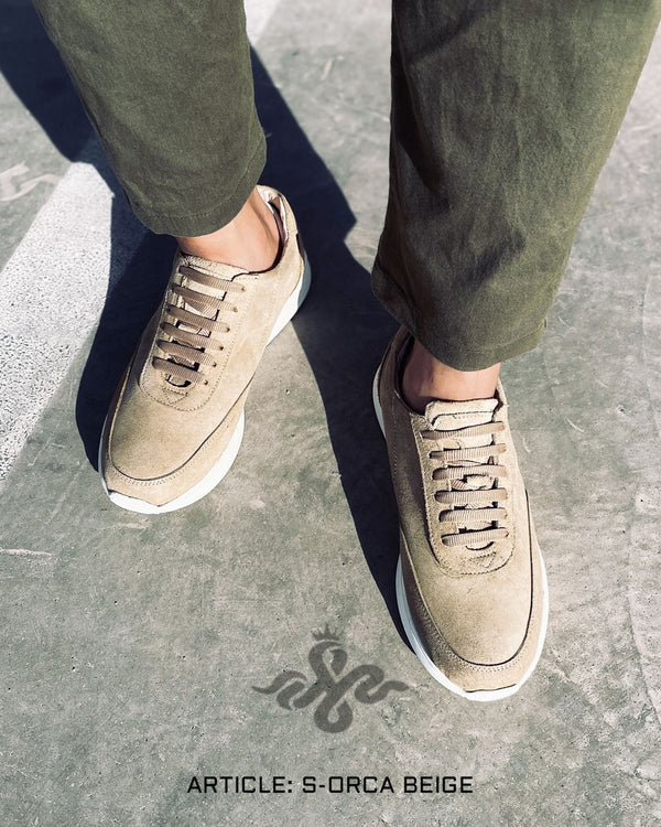 S-ORCA SUEDE SNEAKER - BEIGE