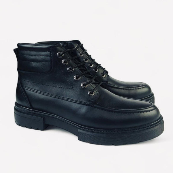 Leather Bold Halfboot- 8000 BLACK