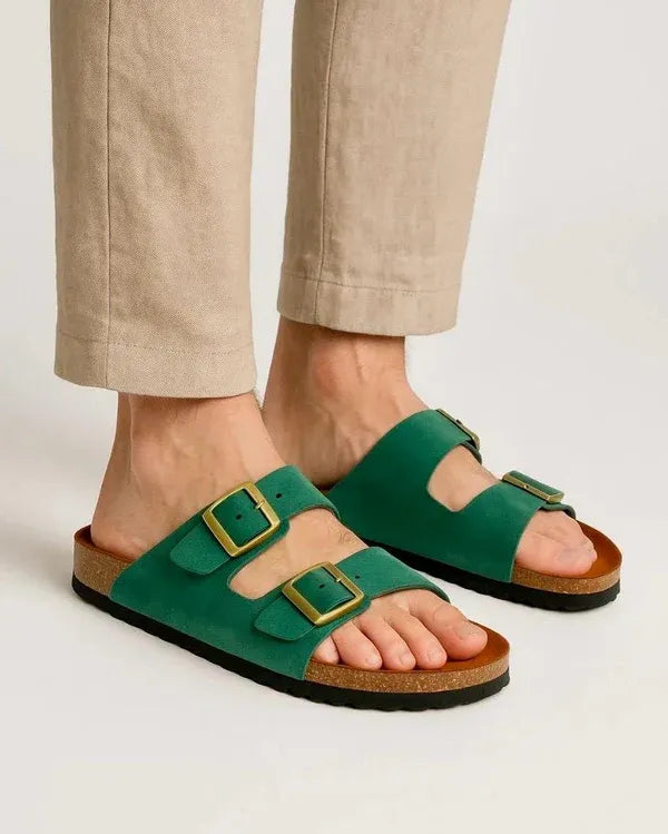 Leather SnapDue Sandal - Green