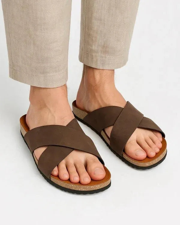 Leather SnapX Sandal - Brown