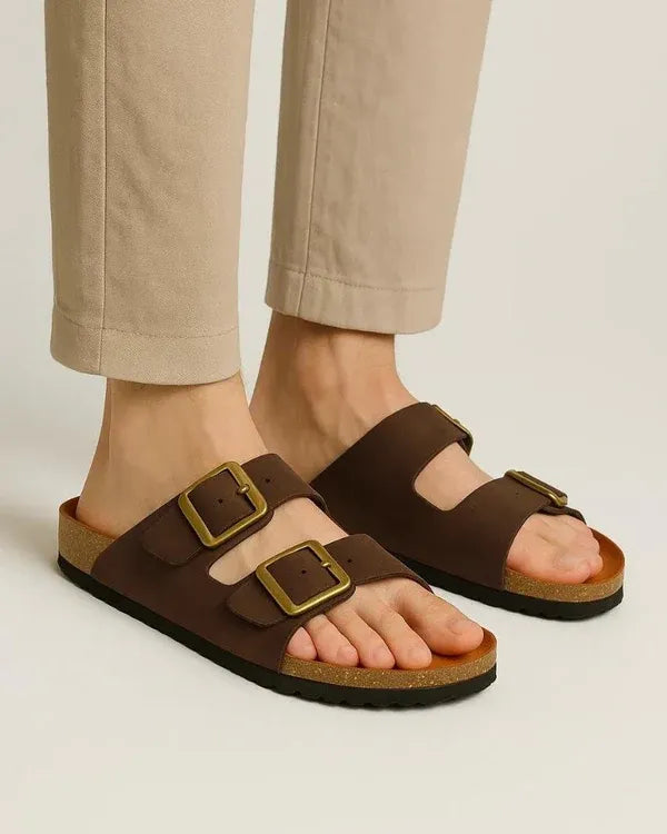 Leather SnapDue Sandal - Brown