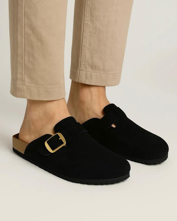 Leather SnapClog - Black