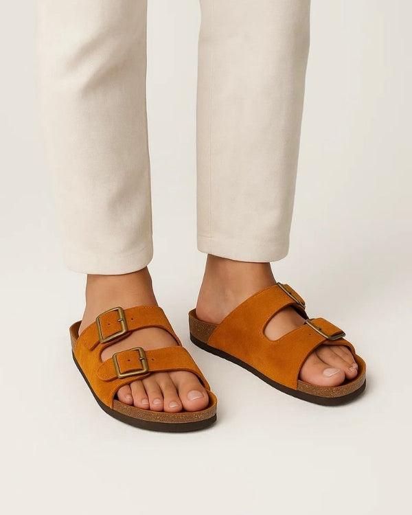 Leather SnapDue Sandal - Havana