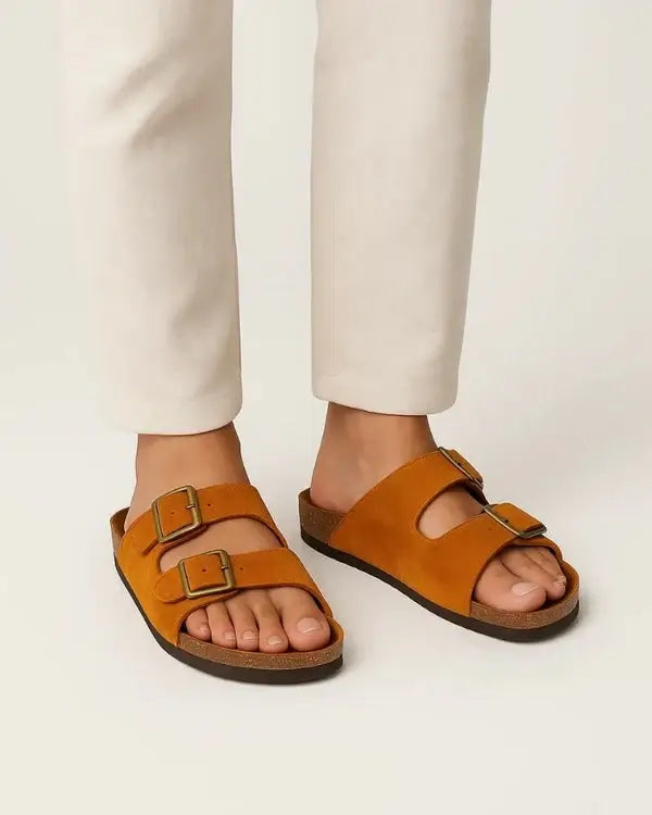 Leather SnapDue Sandal - Havana