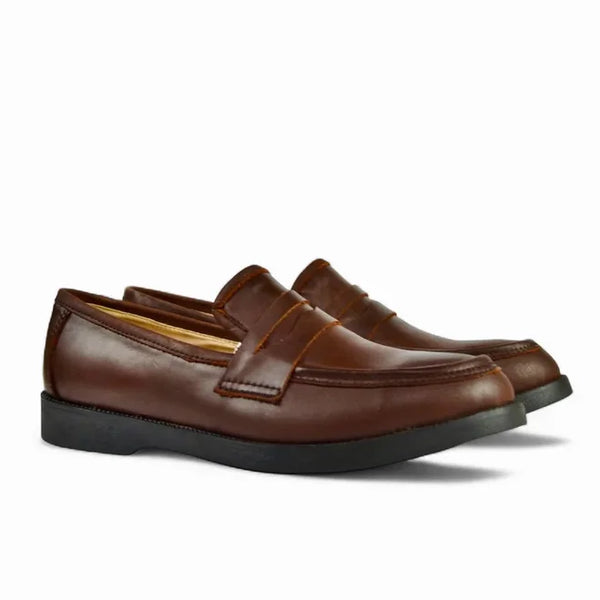 Leather College Loafer - Brown