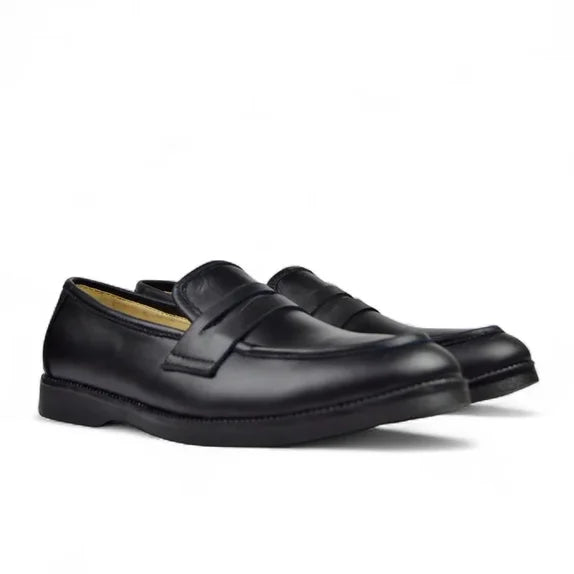 Leather College Loafer - Black