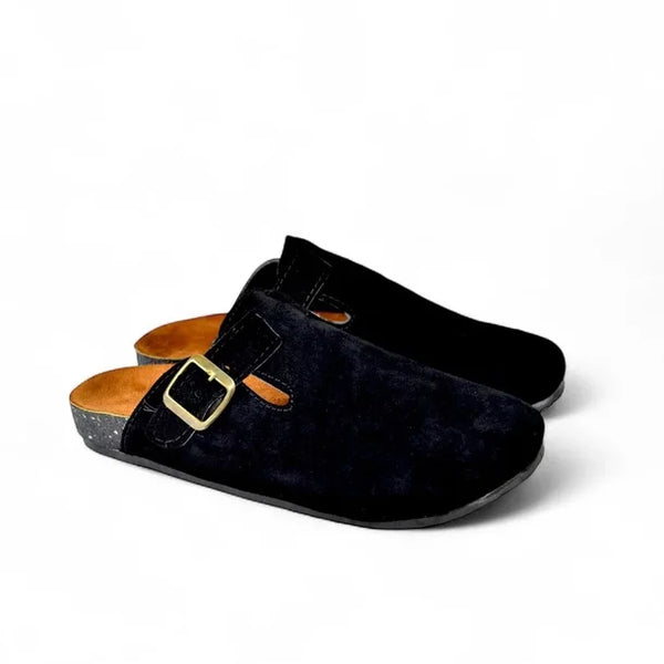 Leather SnapClog -Black