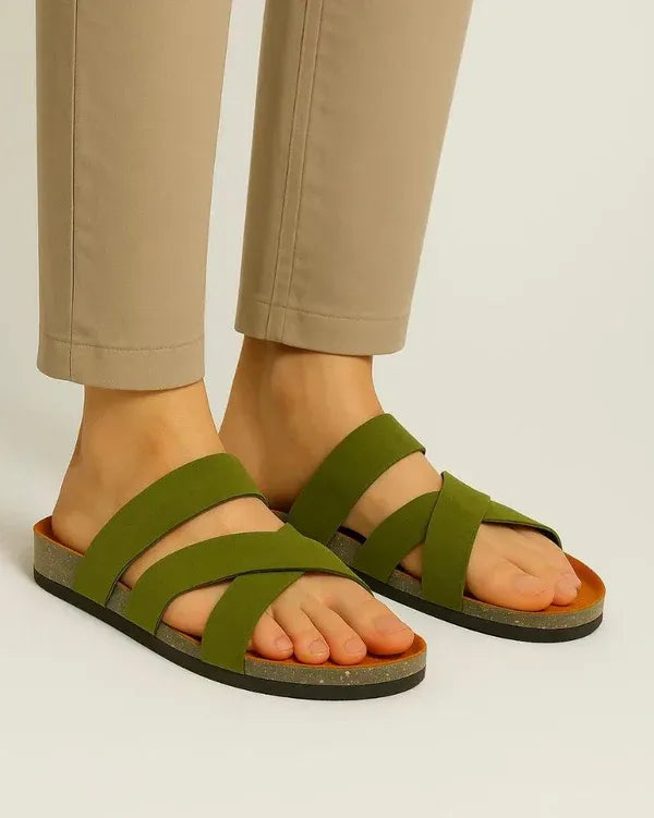 Leather SnapXtra Sandal - Olive