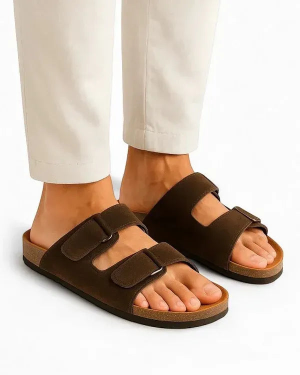 Leather SnapLock Sandal - Brown