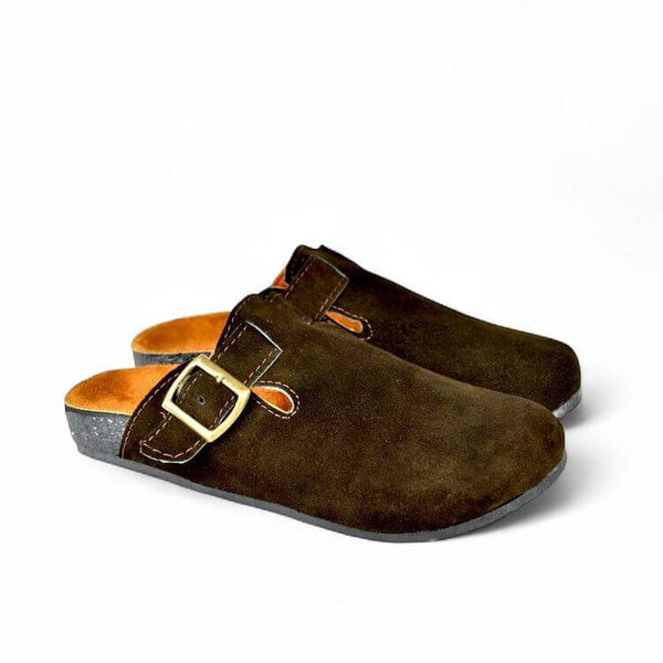 Leather SnapClog -Brown
