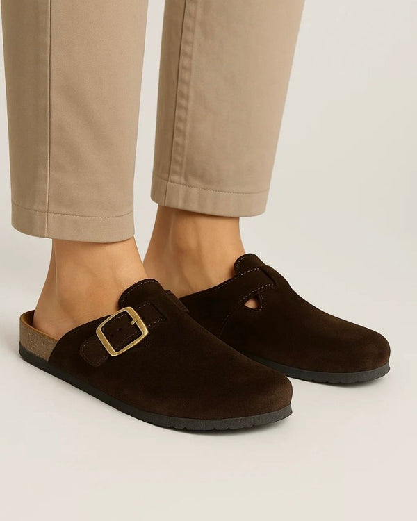 Leather SnapClog -Brown