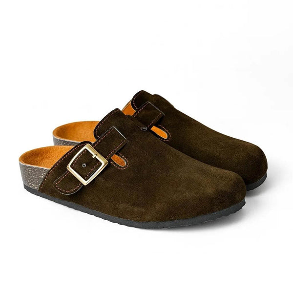 Leather SnapClog -Brown