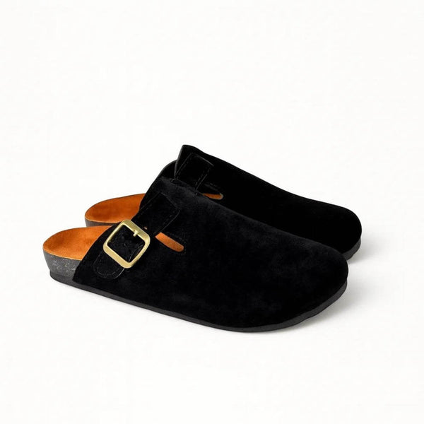 Leather SnapClog -Black