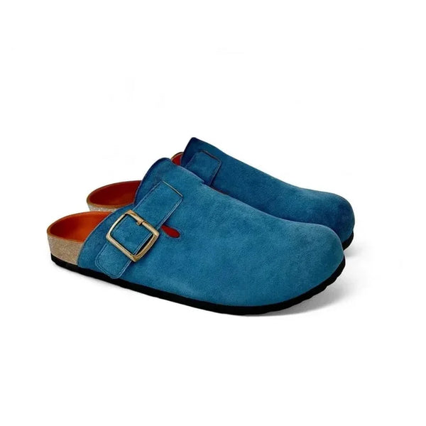 Leather SnapClog Sky-Blue