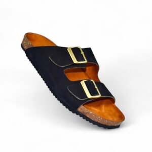 Leather SnapDue Sandal - Black