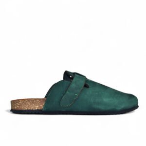 Leather SnapClog - Olive Green