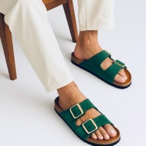 Leather SnapDue Sandal - Green