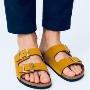 Leather SnapDue Sandal - Mustard