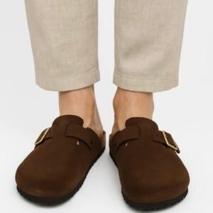 Leather SnapClog - Brown