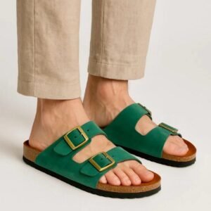 Leather SnapDue Sandal - Green