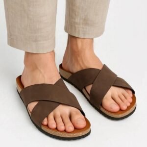 Leather SnapX Sandal - Brown