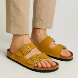 Leather SnapDue Sandal - Mustard