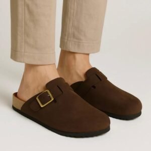 Leather SnapClog - Brown